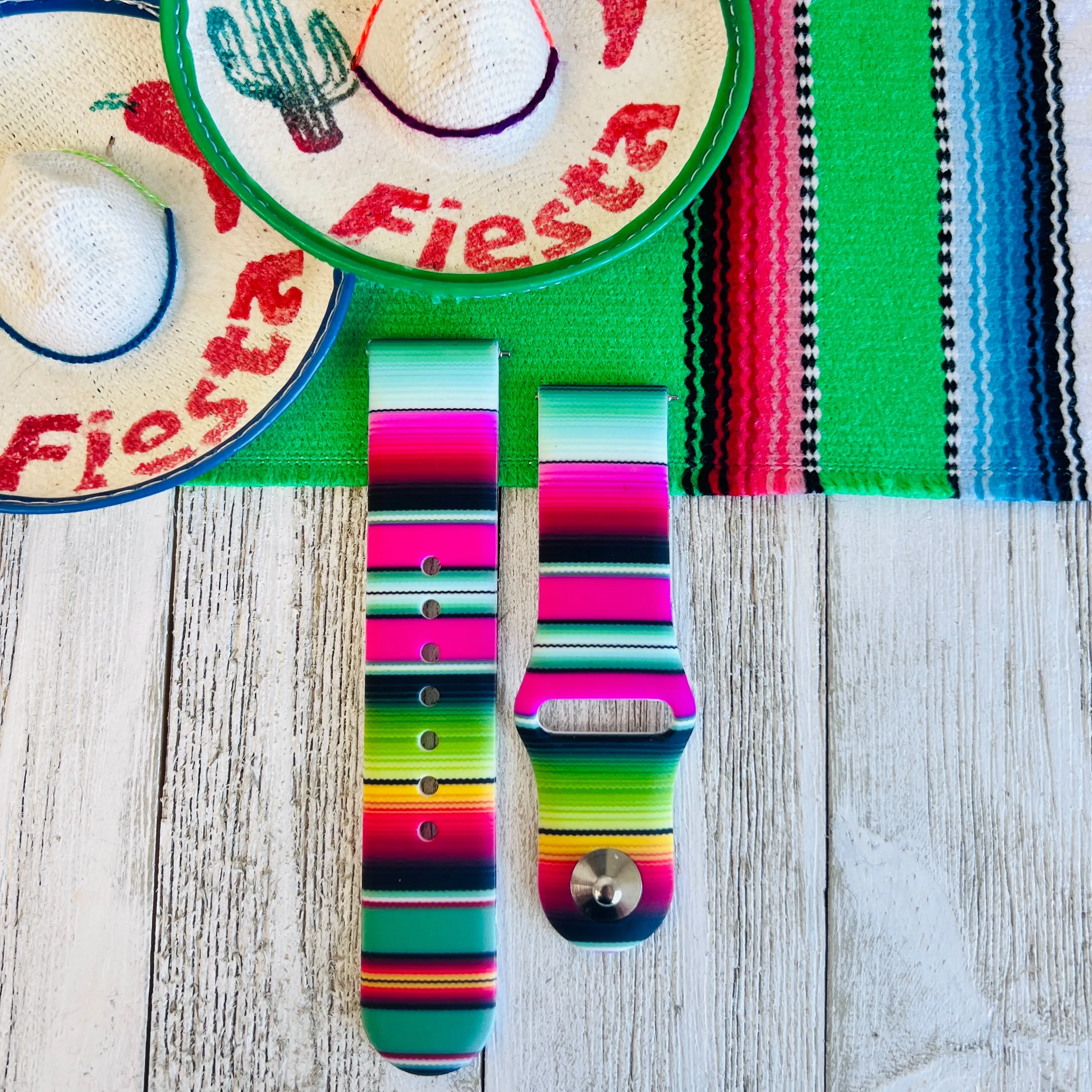 Sarape Blanket Print Silicone Band For Samsung Watch Multiple Colors Available