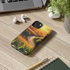 Scenic Landscape Tough Phone Case - Durable & Stylish Sunset Design