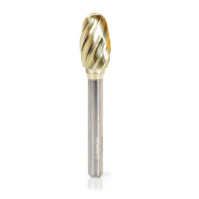 SE Burrs Oval Non-Ferrous Burr Bit | 1⁄2 Dia x 7⁄8 x 1⁄4 Shank | BURS-178NF | 738685778814