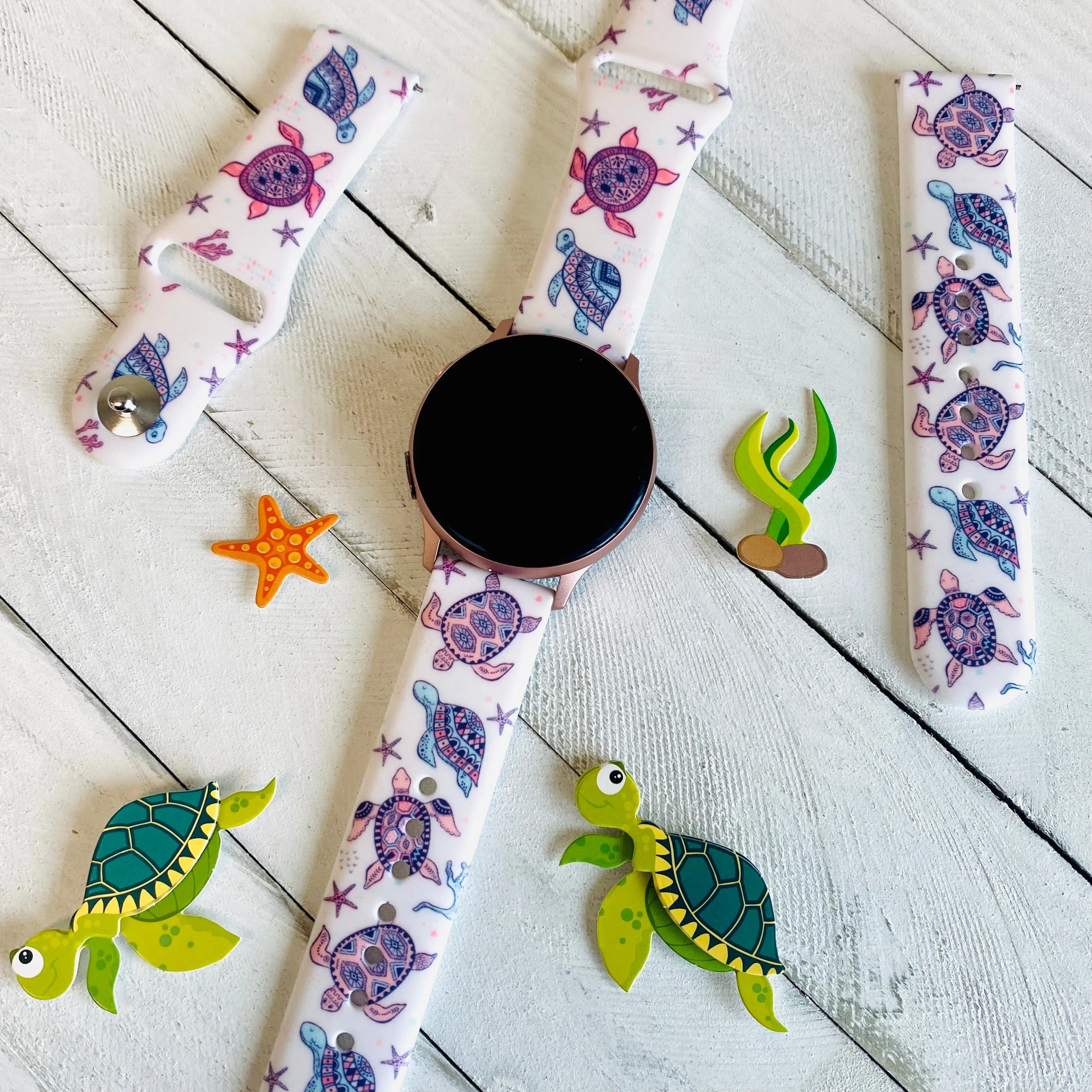 Sea Turtle Print Silicone Band For Samsung Watch