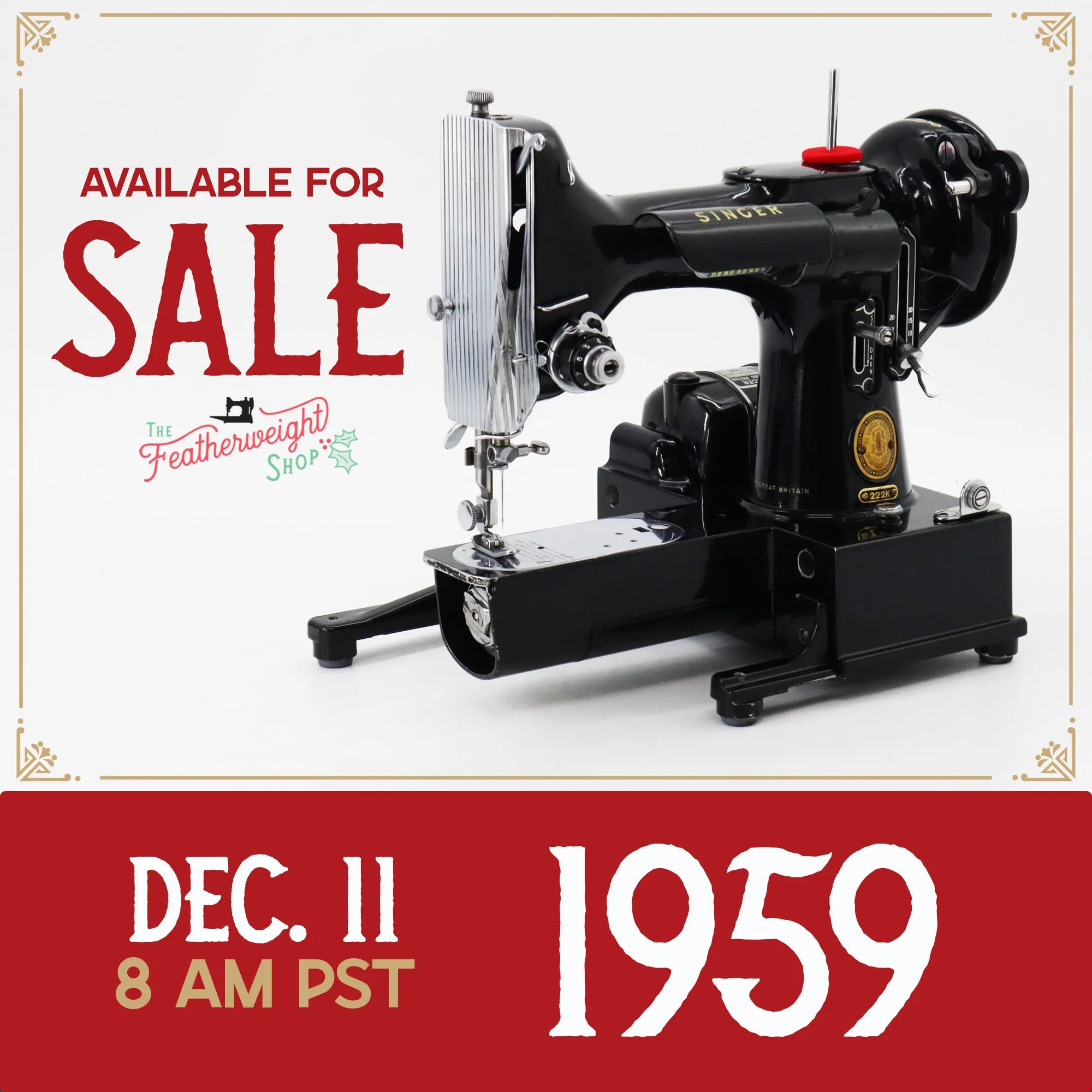 Singer Featherweight 222K Sewing Machine - EP1334**, 1959