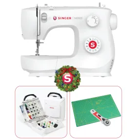 Singer M2605 Sewing Machine with Gift Bundle - Singer Handy Chest with 130 elements, A3 Cutting Mat and Rotary Cutter worth over £60 - Great gift set