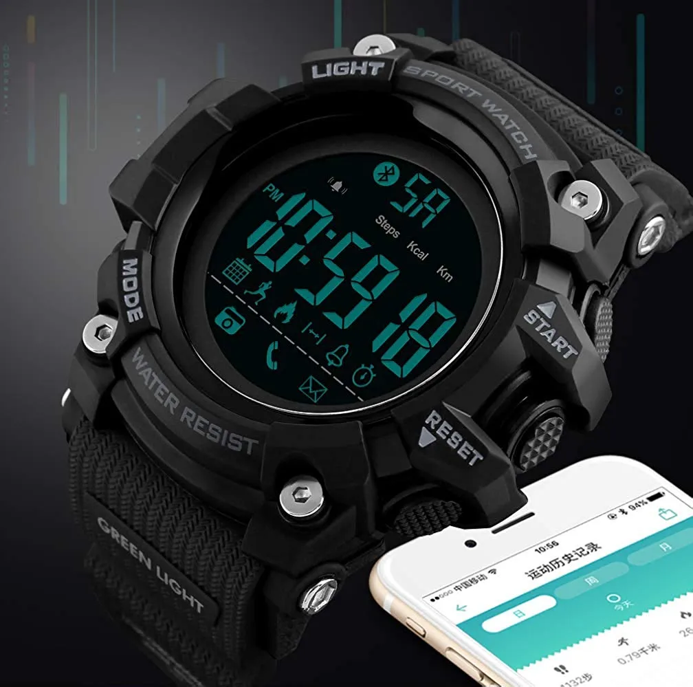 SKMEI Premium Digital Sports Fitness Watch (Black)