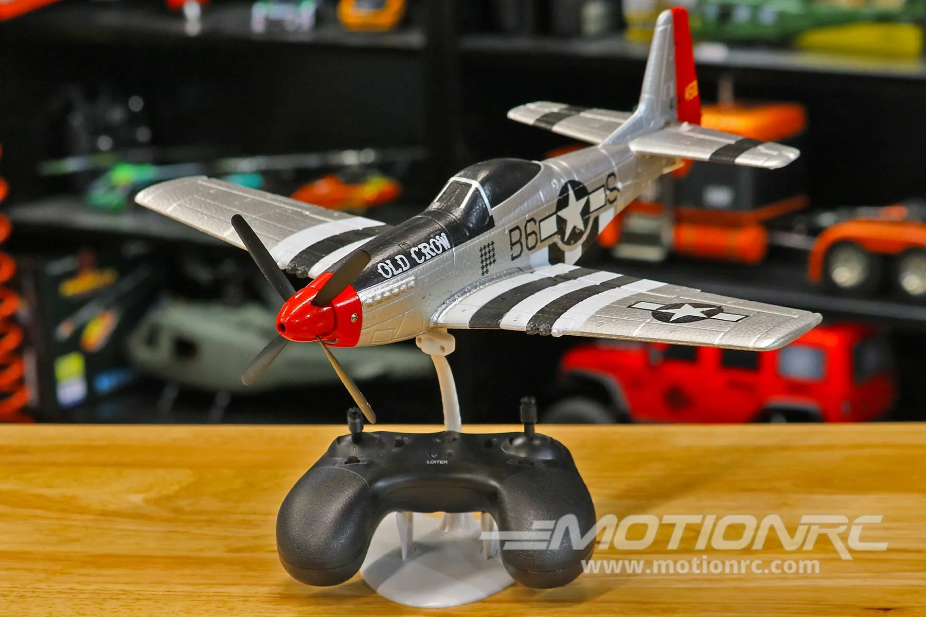 Skynetic P-51D Mustang "Old Crow" EPP with Gyro 400mm (15.7") Wingspan - RTF