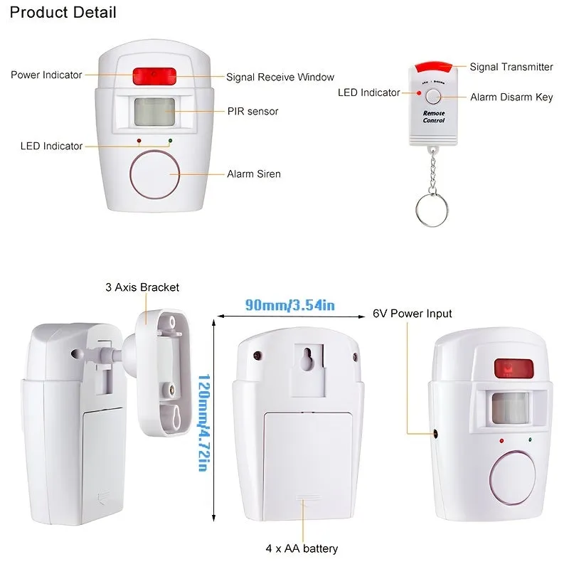 Smart Home Security Alarm System with Motion Detector  Siren