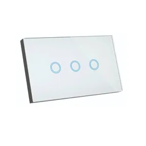 Smart Wi-Fi Elite Glass Push Button Wall Light Switch 3 Gang in White