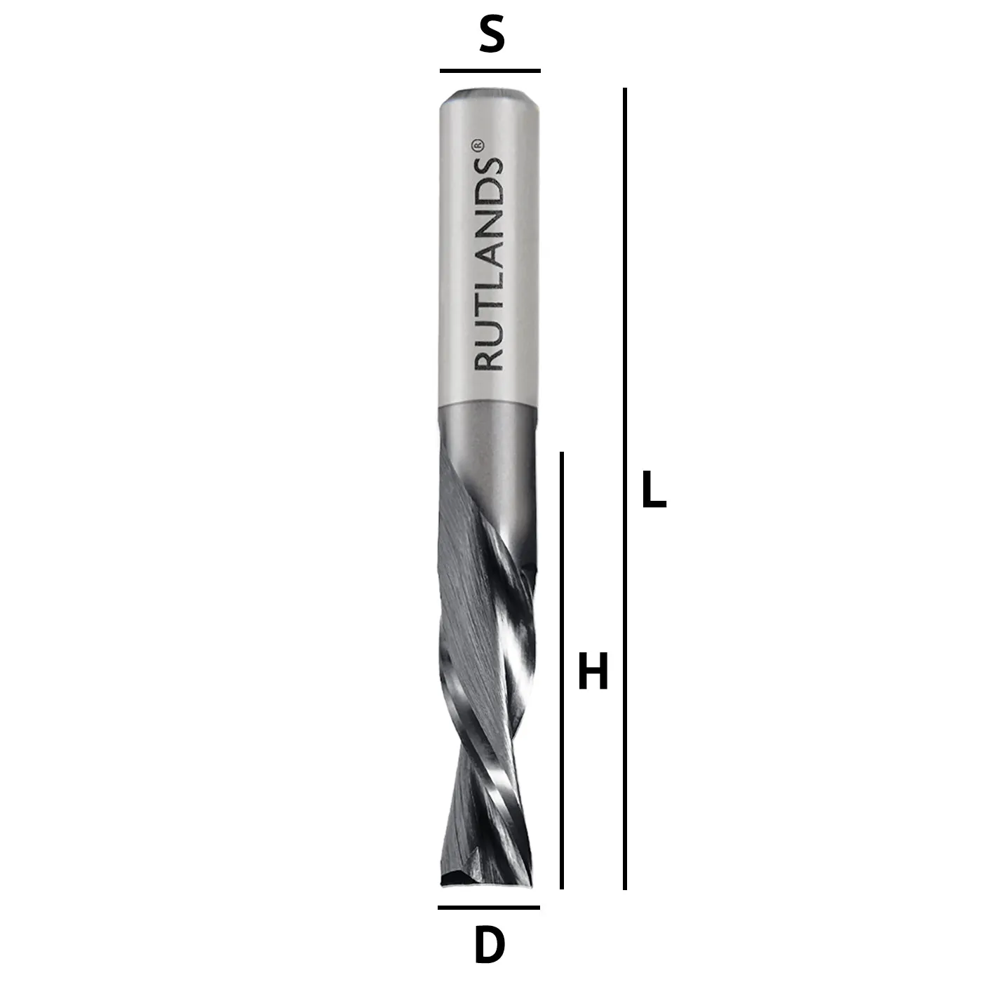 Solid Carbide Coated Router Bit - Spiral Down Cut 2 Flute