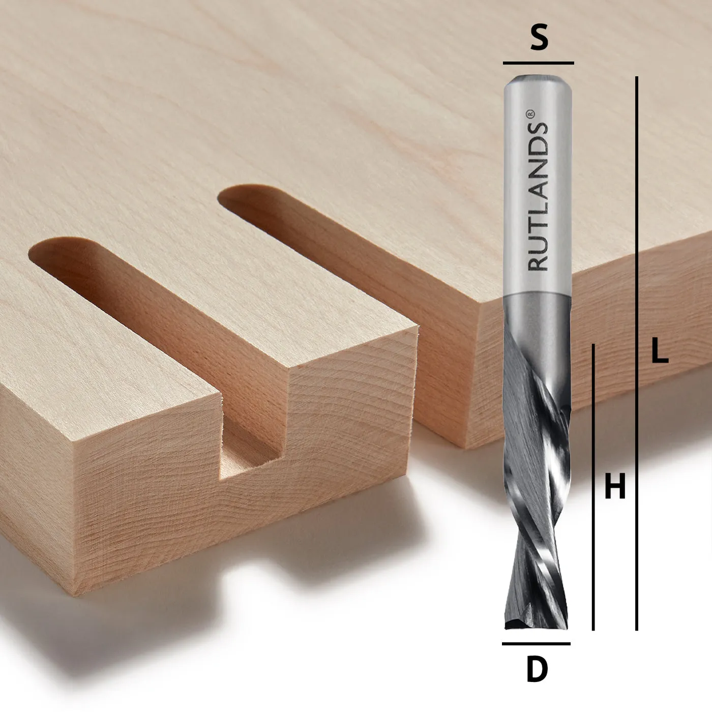 Solid Carbide Coated Router Bit - Spiral Down Cut 2 Flute