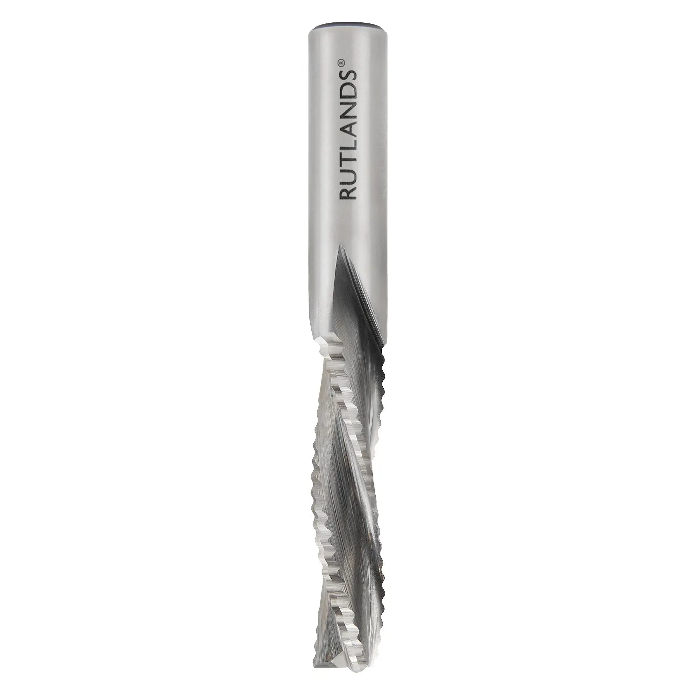 Solid Carbide Router Bit - Spiral Chipbreaker Down Cut 2 Flute