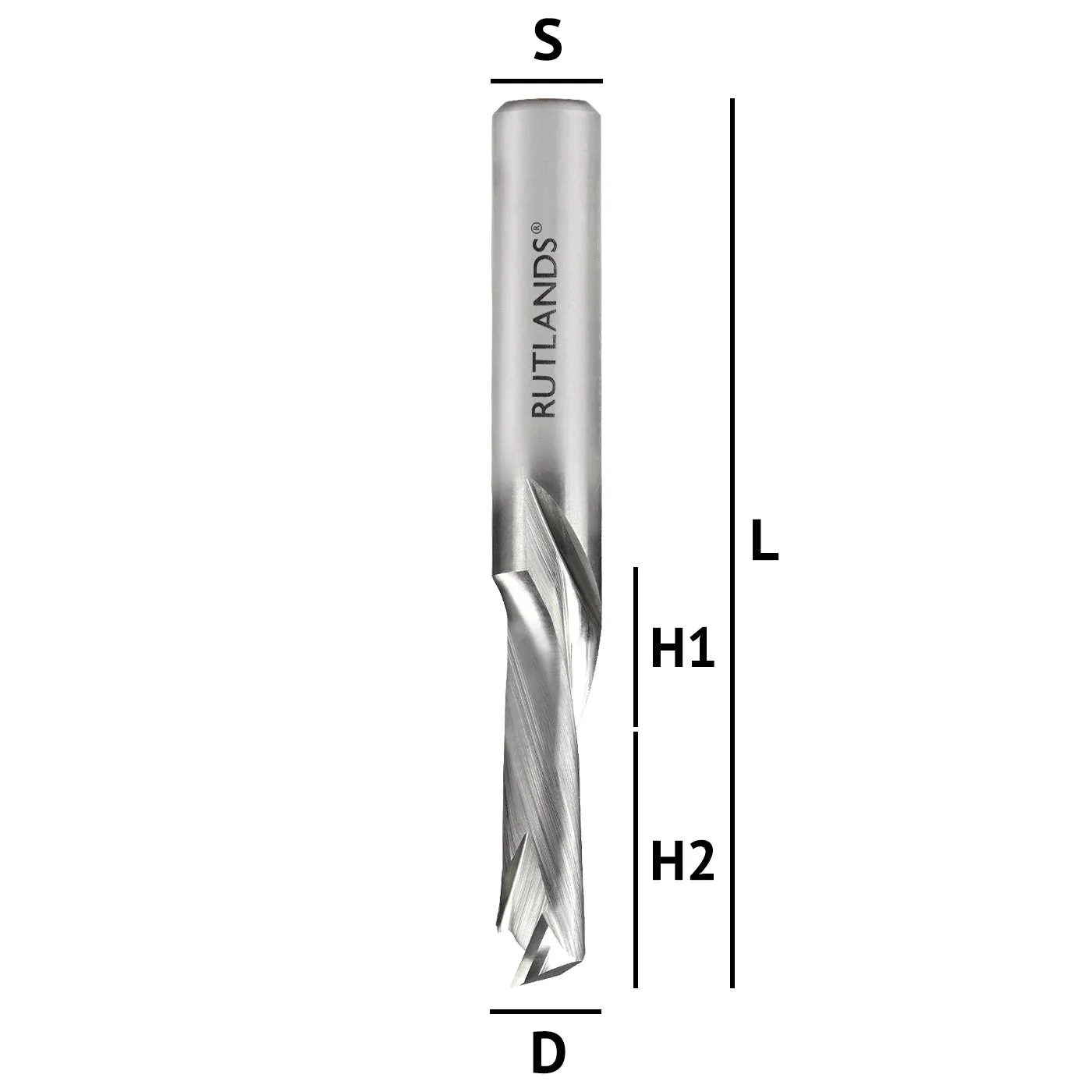 Solid Carbide Router Bit - Spiral Compression 1 Flute