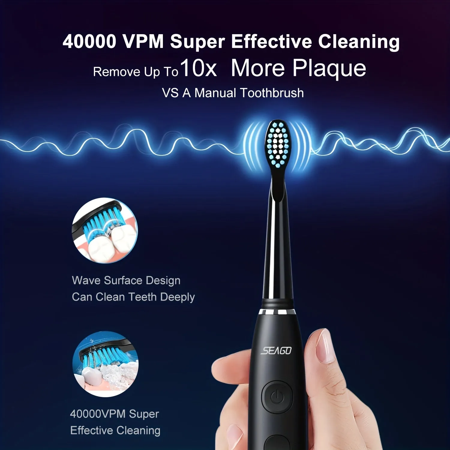 Sonic Electric Toothbrush, rechargeable Automatic Long Battery Life