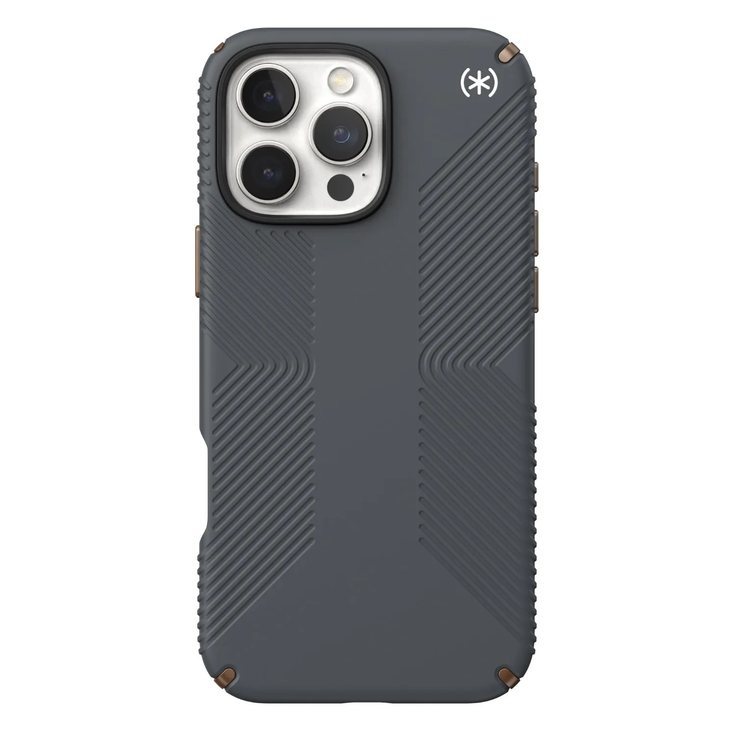 Speck Presidio2 Grip Case - Apple iPhone 16 Pro Max - Charcoal Grey & Cool Bronze (SPK150776-3212)