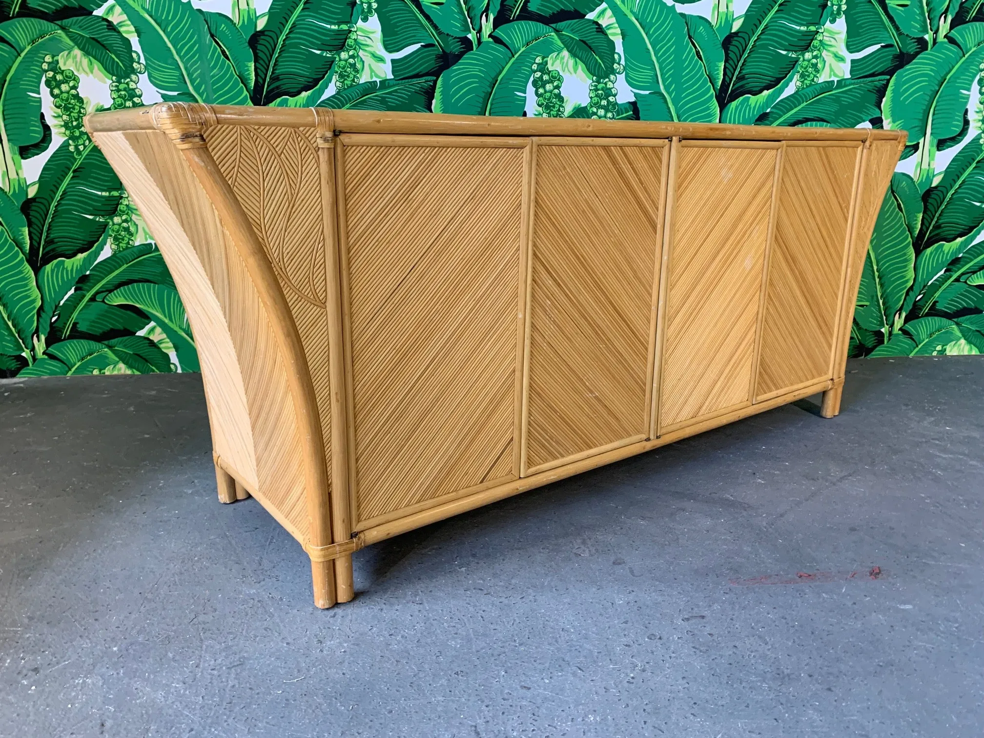 Split Pencil Reed Sculptural Credenza