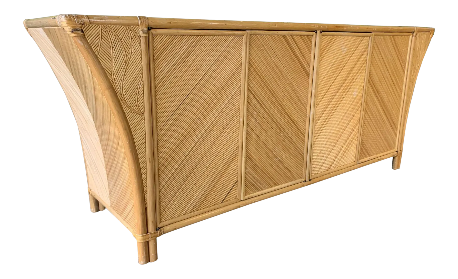 Split Pencil Reed Sculptural Credenza