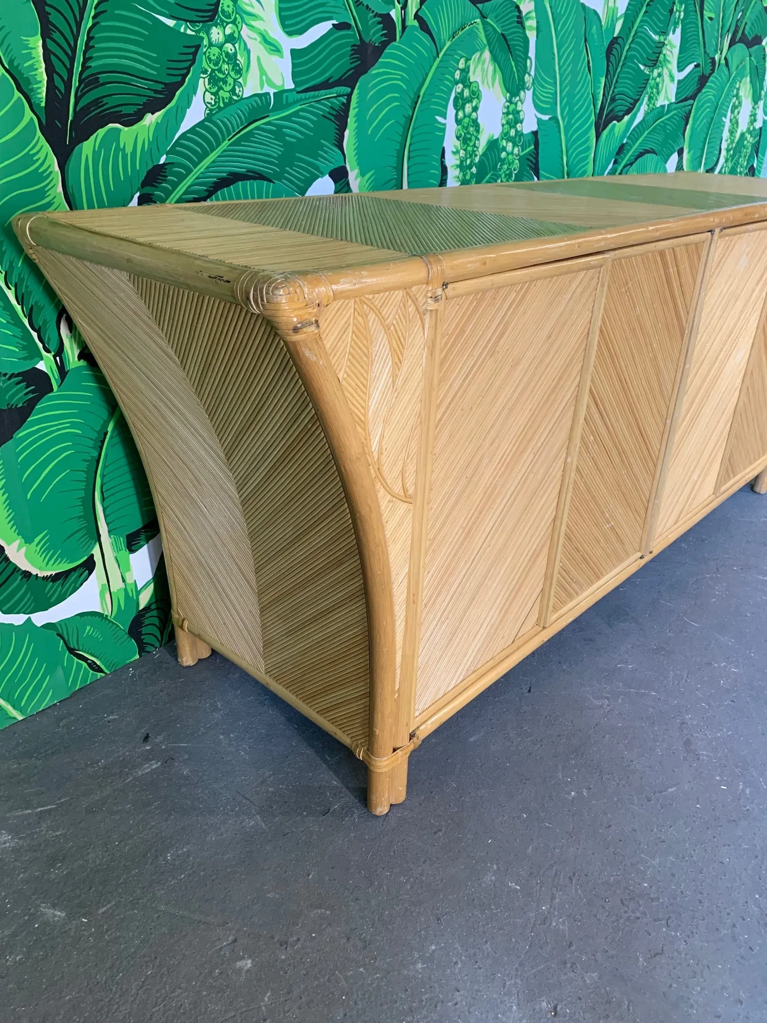 Split Pencil Reed Sculptural Credenza