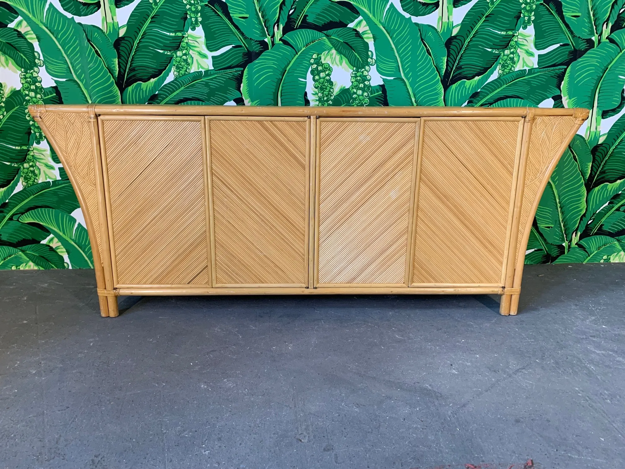 Split Pencil Reed Sculptural Credenza