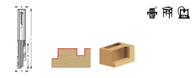 Stagger Tooth Plunge Router Bit | 1⁄2 Dia x 2 1⁄4 x 1⁄2" Shank | 51310 | 738685153109