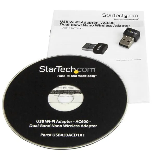 Startech.Com Wireless Usb Wifi Adapter - Dual Band Ac600 Wireless Dongle - 2.4Ghz / 5Ghz - 802.11Ac Wi-Fi Laptop Adapter