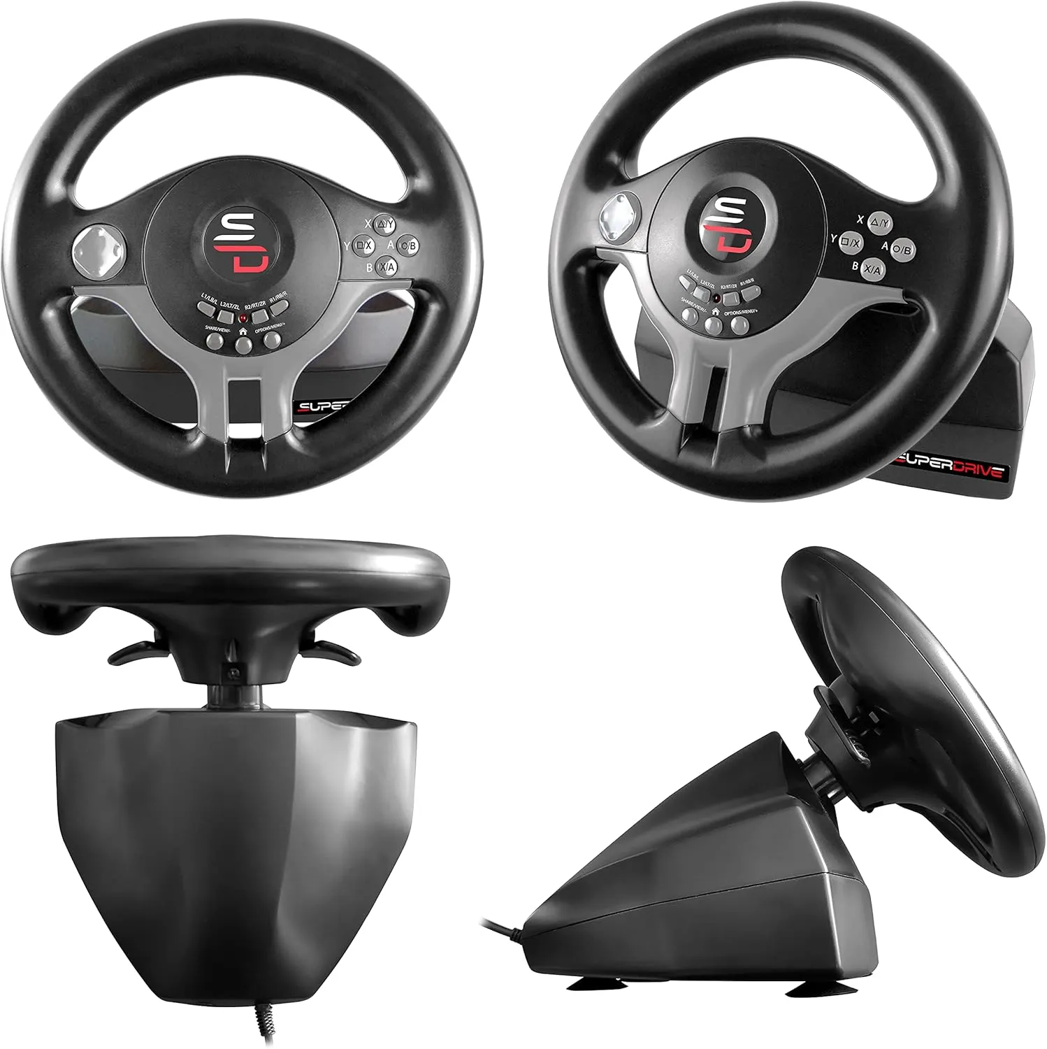 Subsonic Superdrive SV250 Racing Steering Wheel with Pedals & Shift Paddles for Nintendo Switch, PS4, Xbox One, and PC