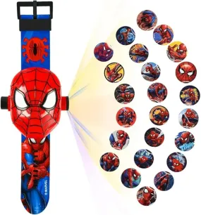 Superhero with 24 Figurines Projector Watch, Boy’s Electronic Watch, Projection Toys, Red