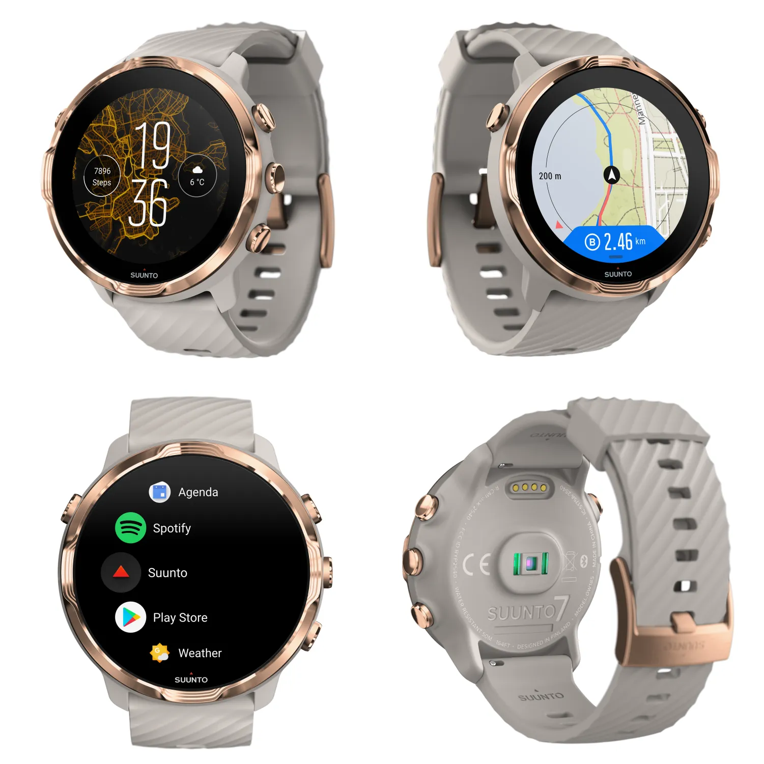 SUUNTO 7 Sandstone Rosegold GPS Sport Smartwatch with Versatile Sports Experience (SS050381000)