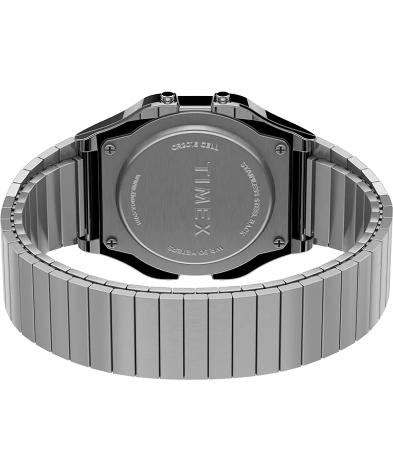 Timex T80 34mm Stainless Steel Expansion Band Watch Stainless Steel/Silver-Tone/Digital TW2R79100VQ