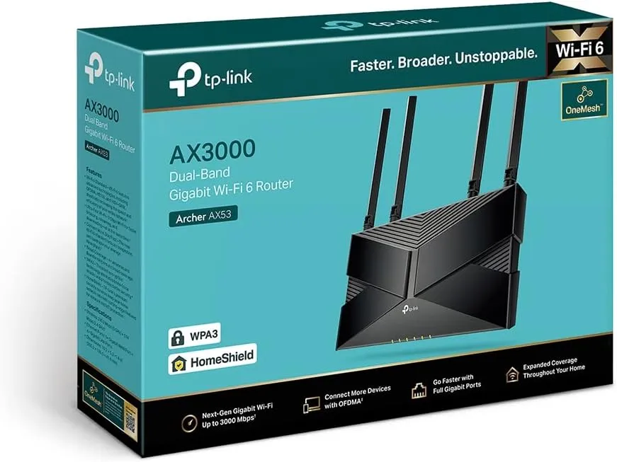 【冬日激減】TP-Link Archer AX53 AX3000 Dual-Band Gigabit Wi-Fi 6 Router