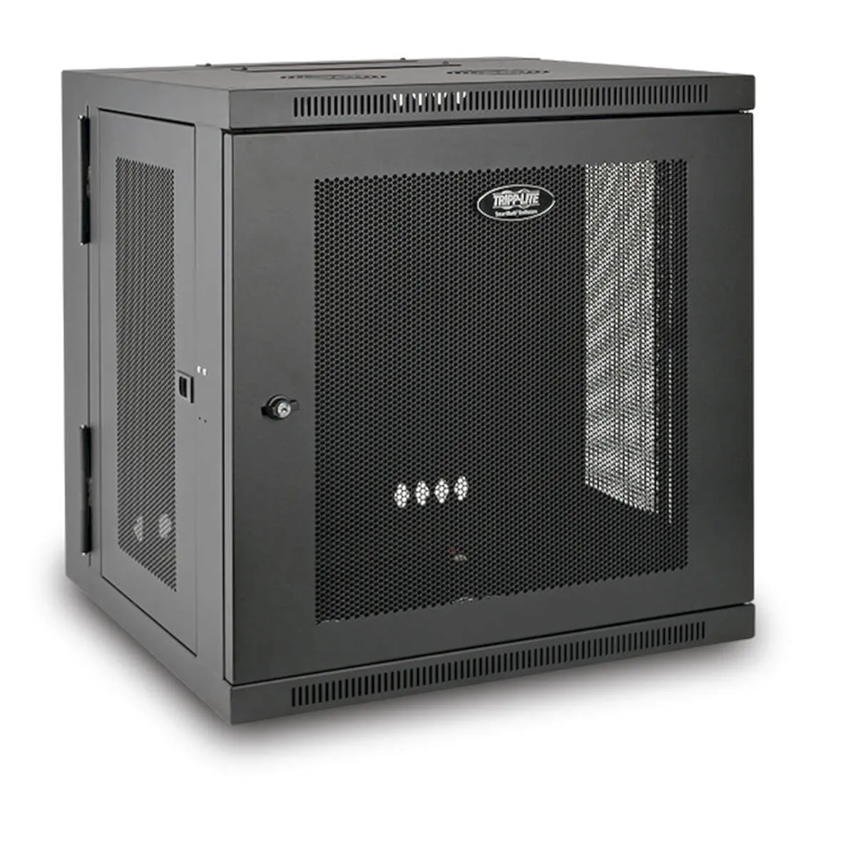 Tripp Lite 12U Wall Mount Rack Enclosure Server Cabinet Hinged Doors/Sides - Rack Cabinet - Wall Mountable - Black - 12U