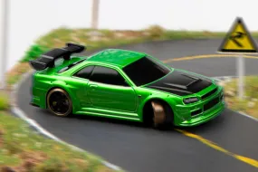 Turbo Racing Drift Car Green 1/76 Scale 2WD with Gyro - RTR