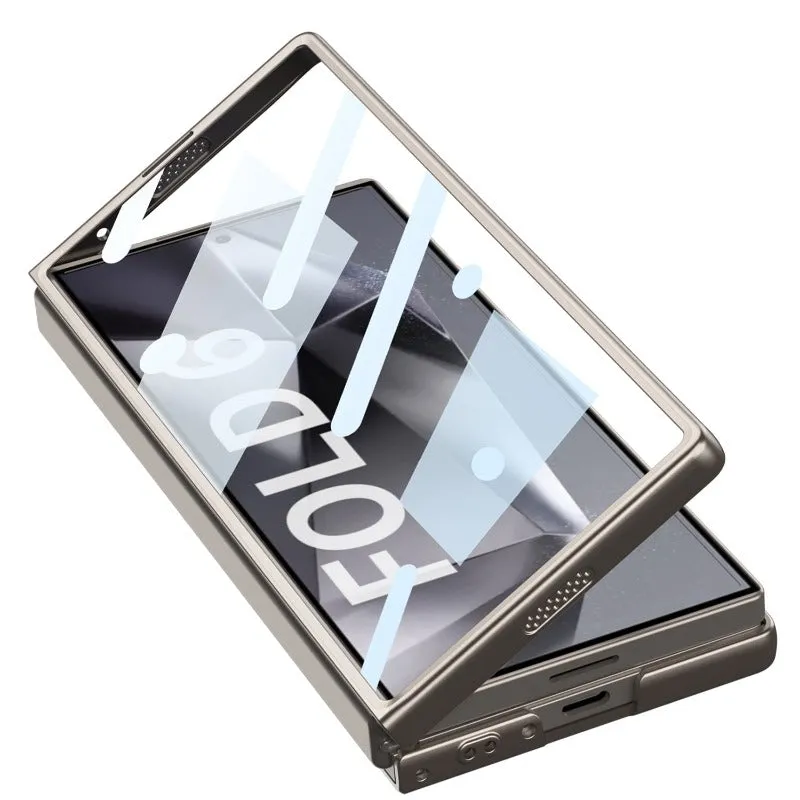 Ultrathin Skin Friendly Leather Wallet Phone Case With Tempered Film For Samsung Galaxy Z Fold 6