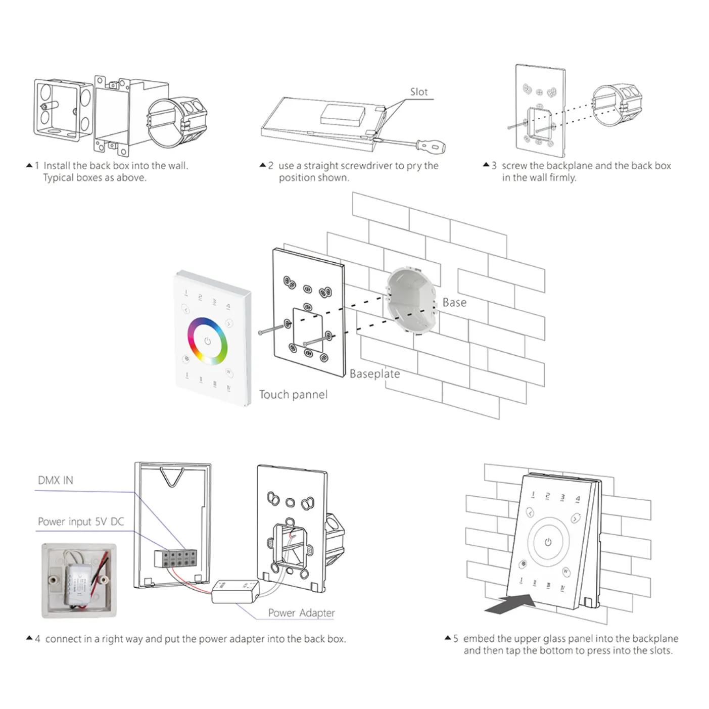 UX8 4-Zone Household Wallplate Dimmer