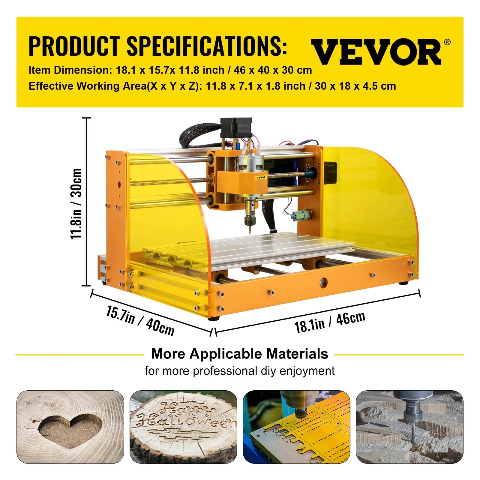 Vevor CNC Router Engraving Machine 3018-PRO GRBL Control with Accessories New