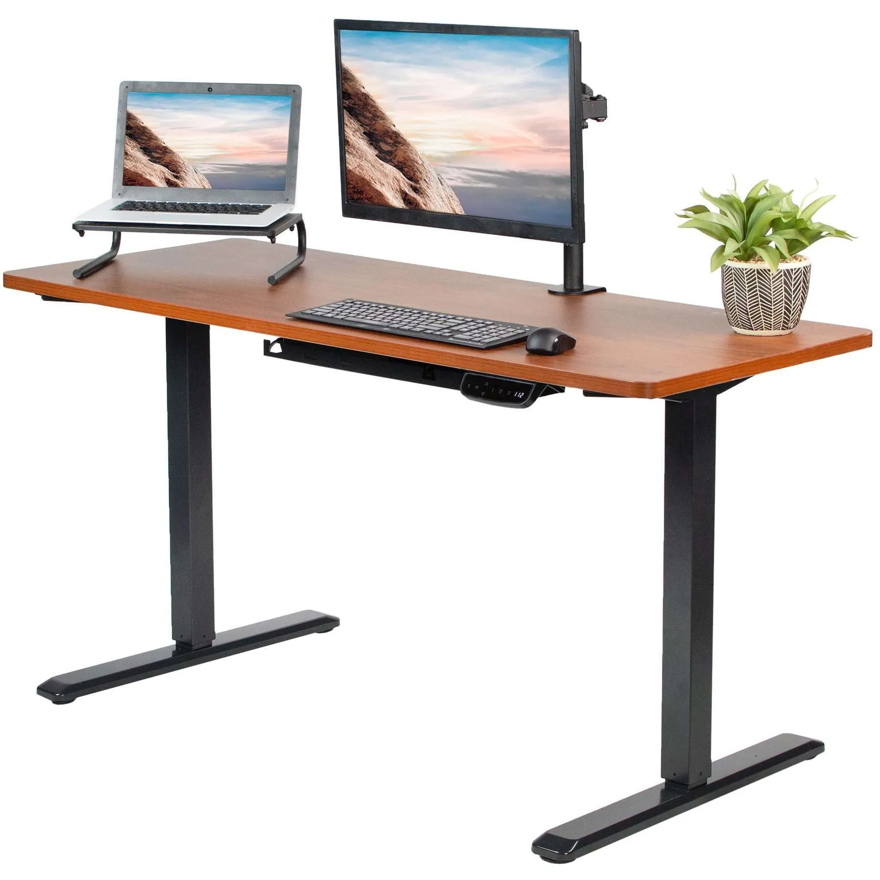 VIVO Black-Framed 60" x 24" Electric Height-Adjustable Standing Desk, DESK-KIT-2E6B/2E6W/2E6C/2E6D/2E6E