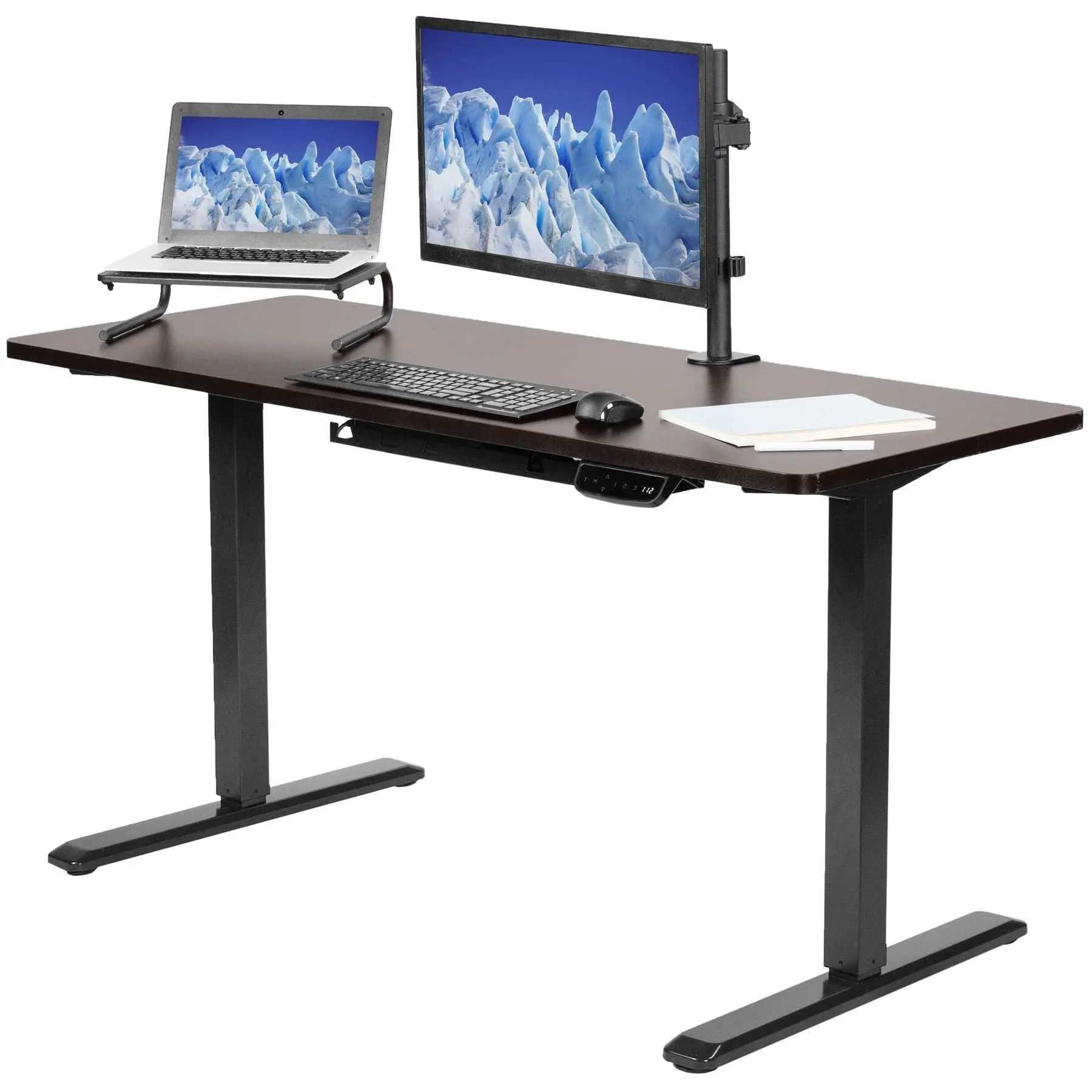 VIVO Black-Framed 60" x 24" Electric Height-Adjustable Standing Desk, DESK-KIT-2E6B/2E6W/2E6C/2E6D/2E6E