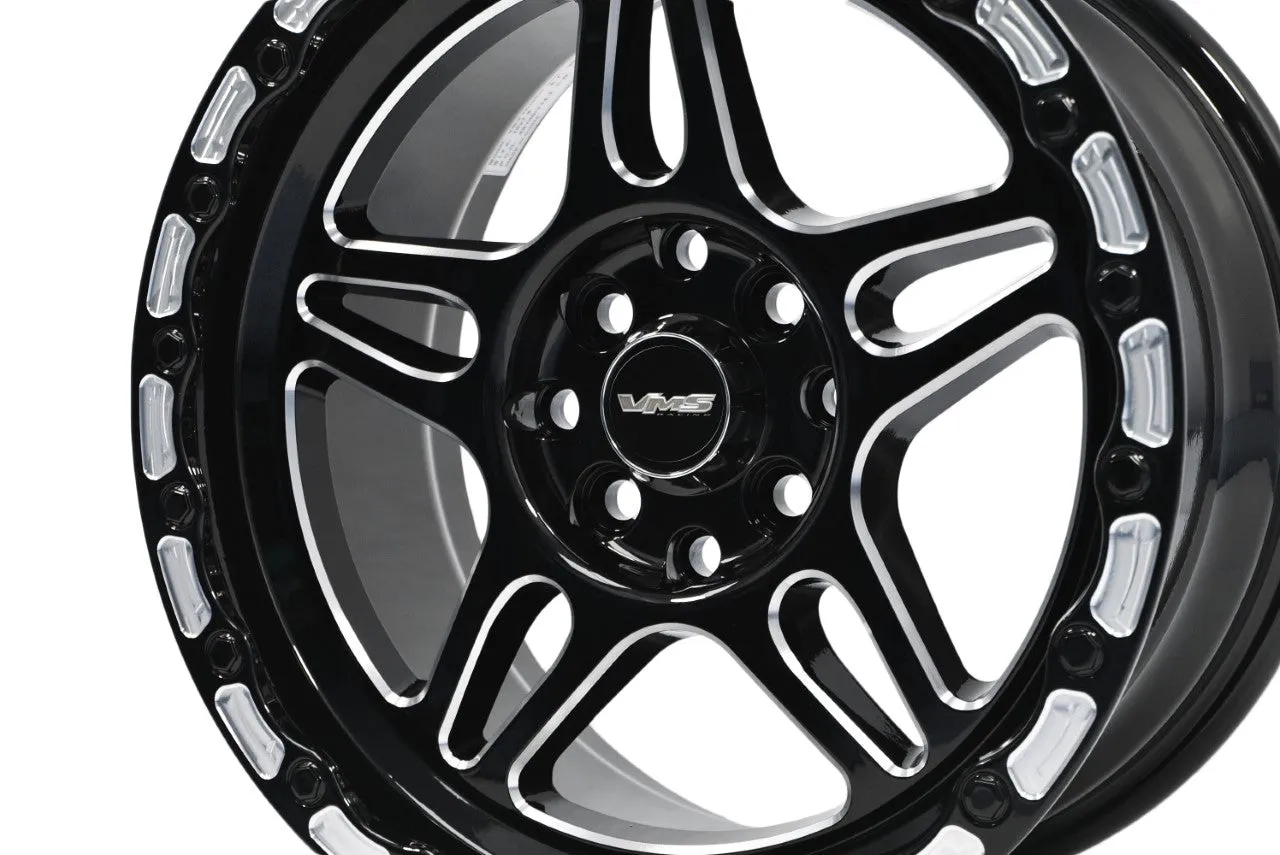 VMS Wheels Blackburn 15x7.5 4x100/114.3  20 Offset Gloss Black Milling - VWBN001