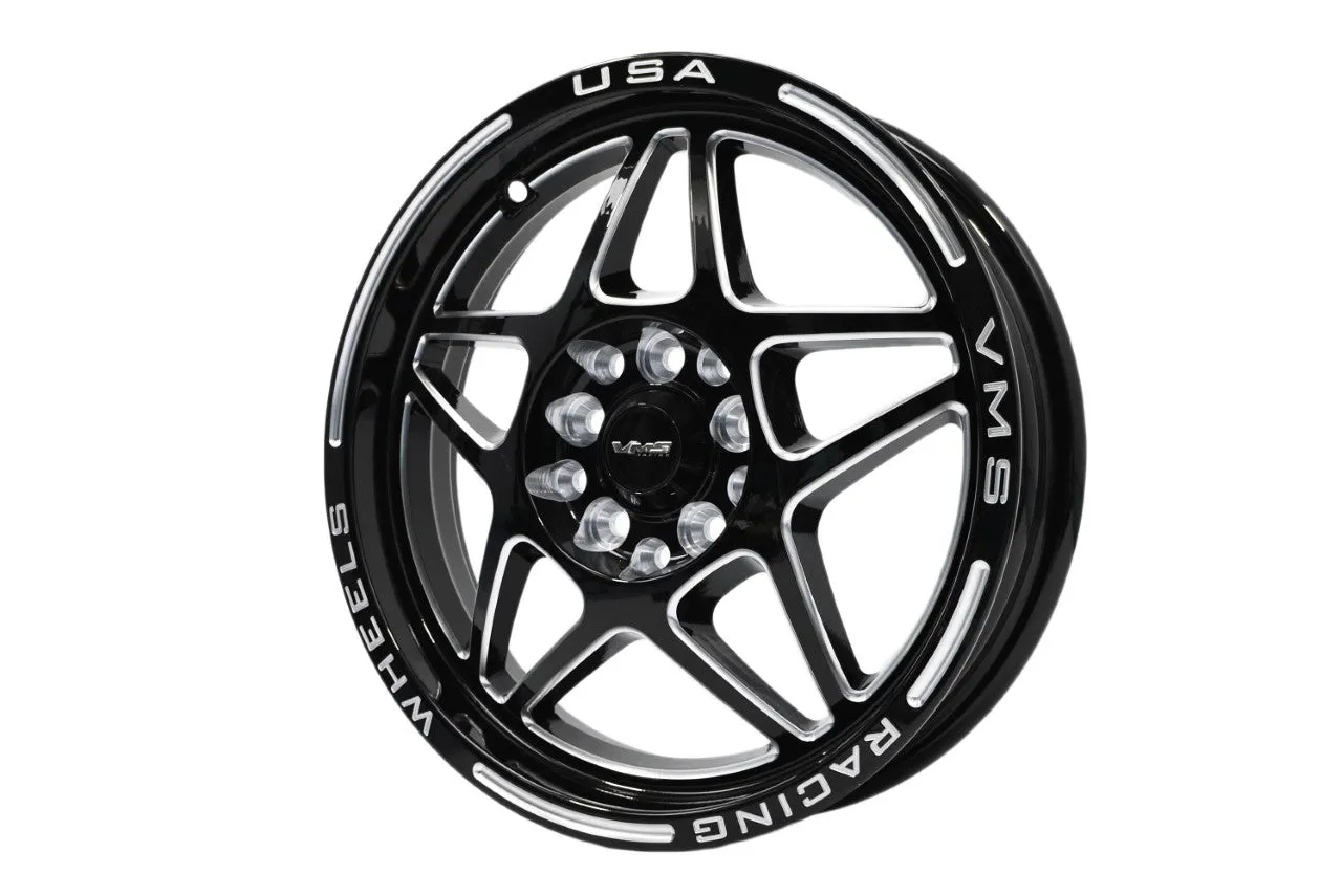 VMS Wheels Delta 15x3.5 4x100/114.3  10 Offset Black Milling - VWDA003