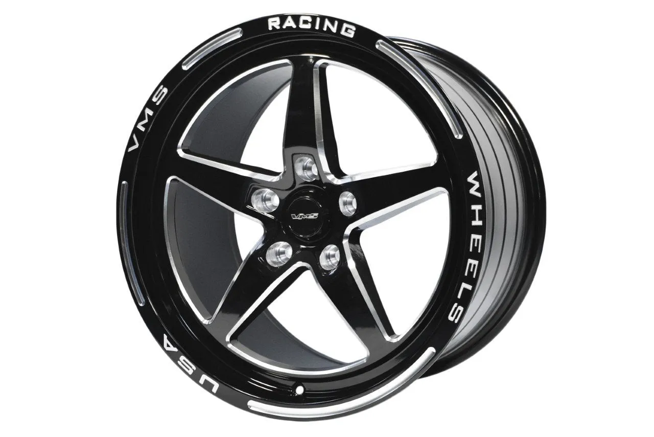 VMS Wheels Star 17x10 5x114.3  54 Offset Black Milling Finish - VWST013