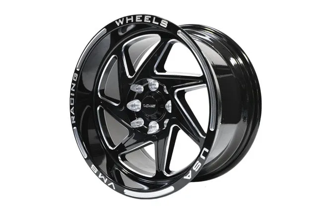 VMS Wheels Typhoon 15x8 4x100/114.3  20 Offset Black Milling - VWTY001