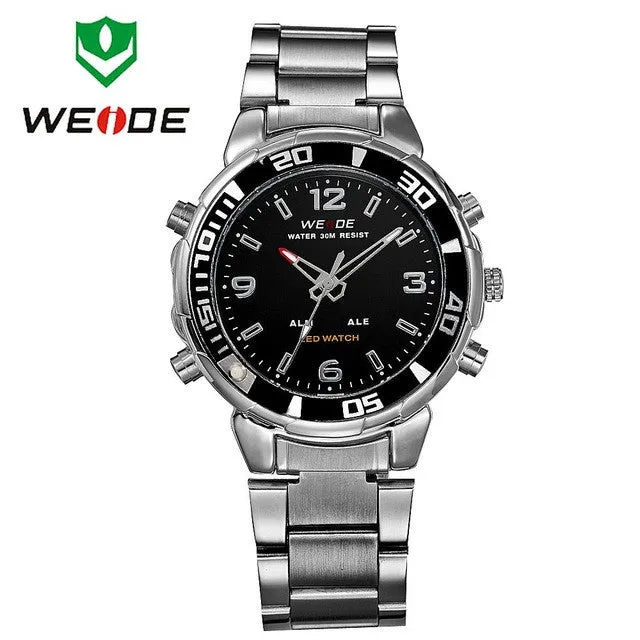 Watches men WEIDE brand casual Business Quartz Digital LED reloj hombre Army Military Sport wristwatch