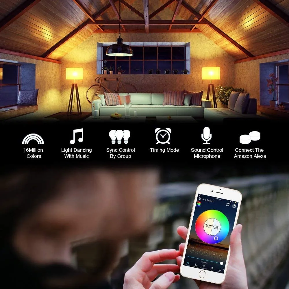 Wireless LED Lights (Control options: IR Remote Control, Phone WIFI)