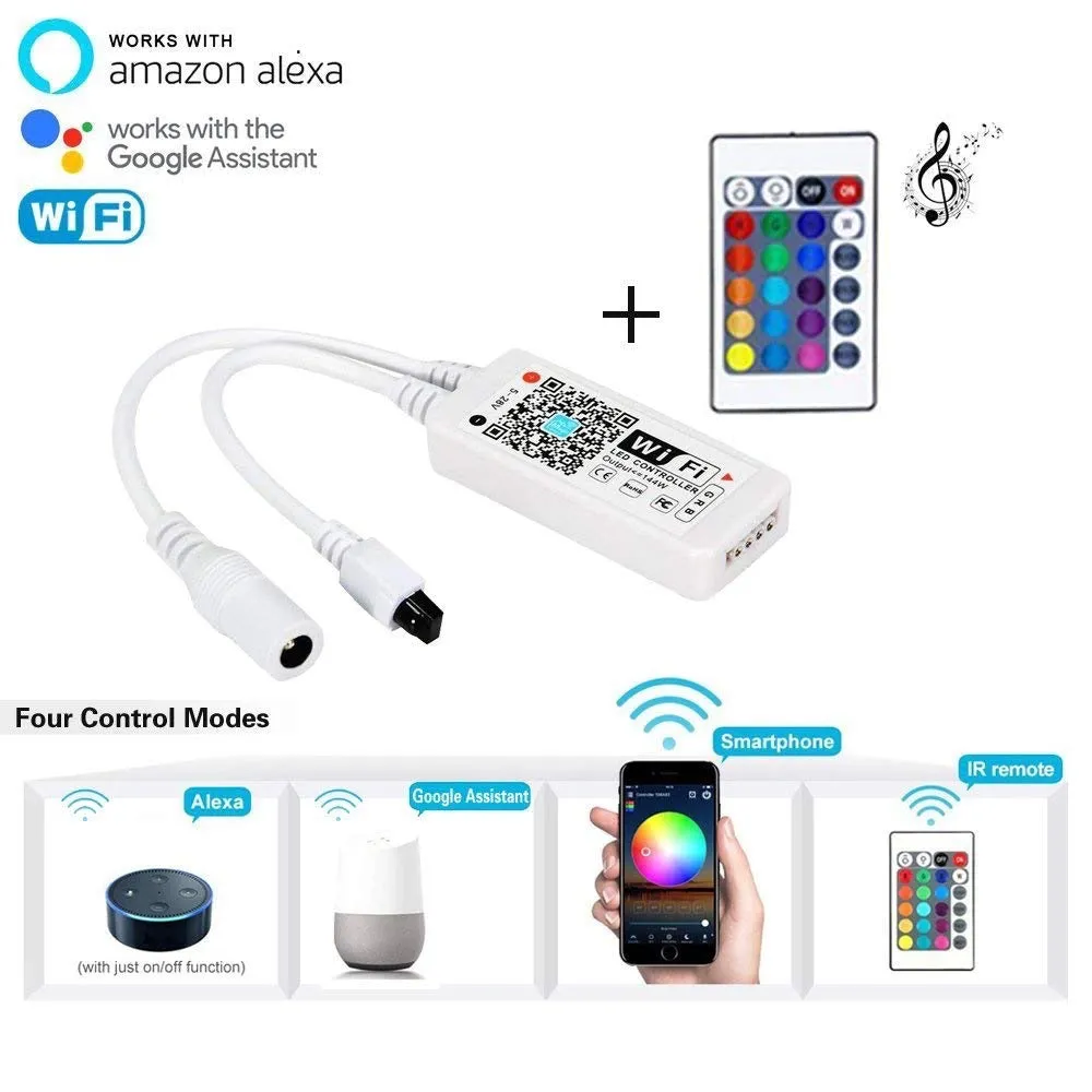 Wireless LED Lights (Control options: IR Remote Control, Phone WIFI)