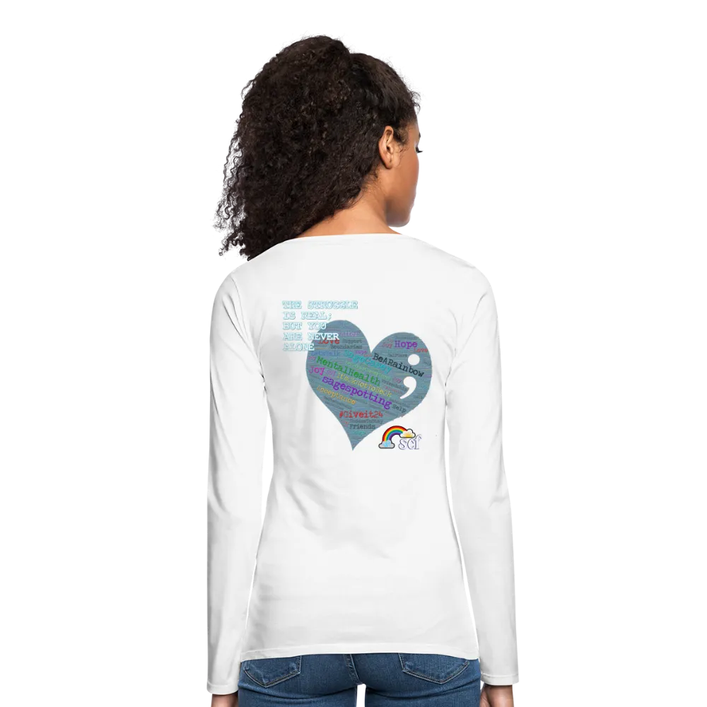 Women’s Long Sleeve  V-Neck Flowy Tee - Sage Art by Tin Crow Art