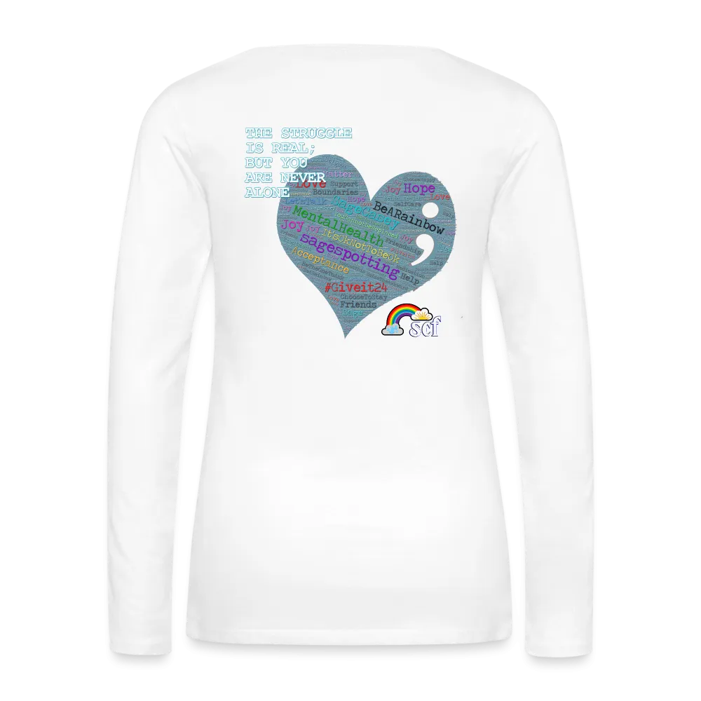 Women’s Long Sleeve  V-Neck Flowy Tee - Sage Art by Tin Crow Art