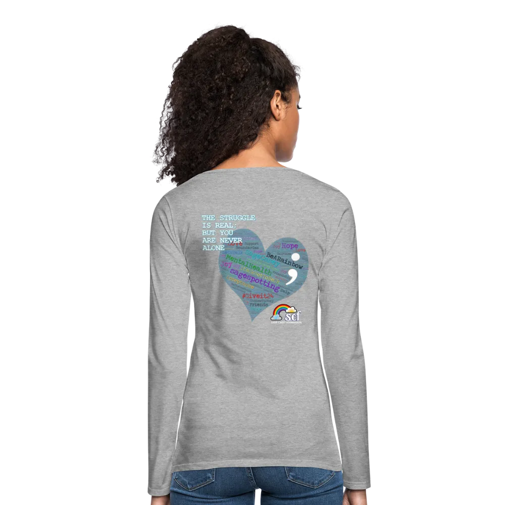 Women’s Long Sleeve  V-Neck Flowy Tee - Sage Art by Tin Crow Art