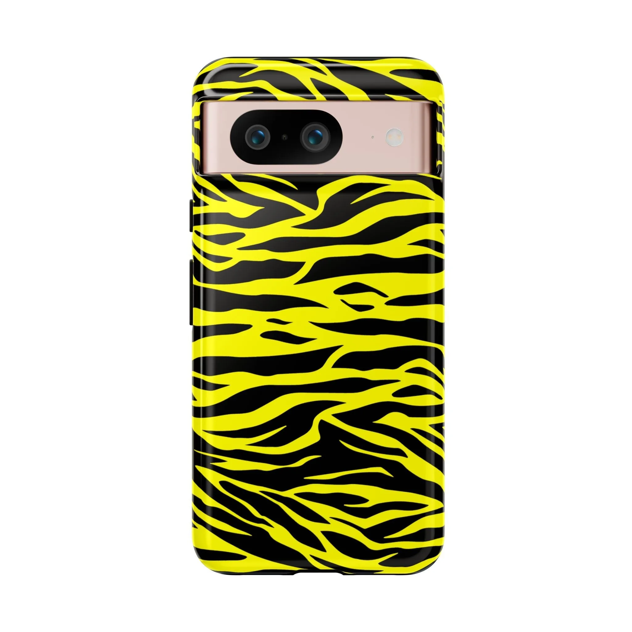 Yellow Cute Wild Tiger Print Pattern Tough Phone Case