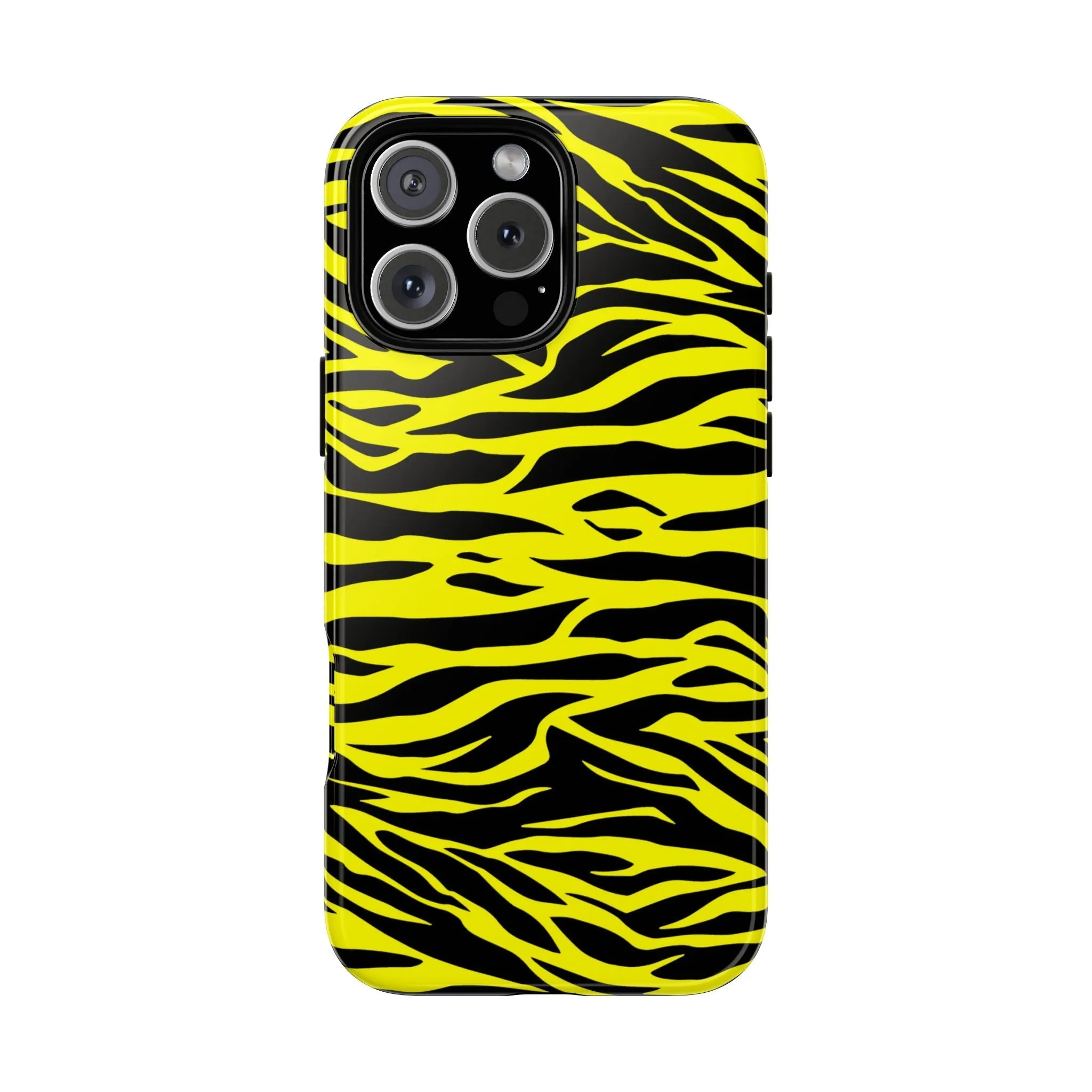 Yellow Cute Wild Tiger Print Pattern Tough Phone Case