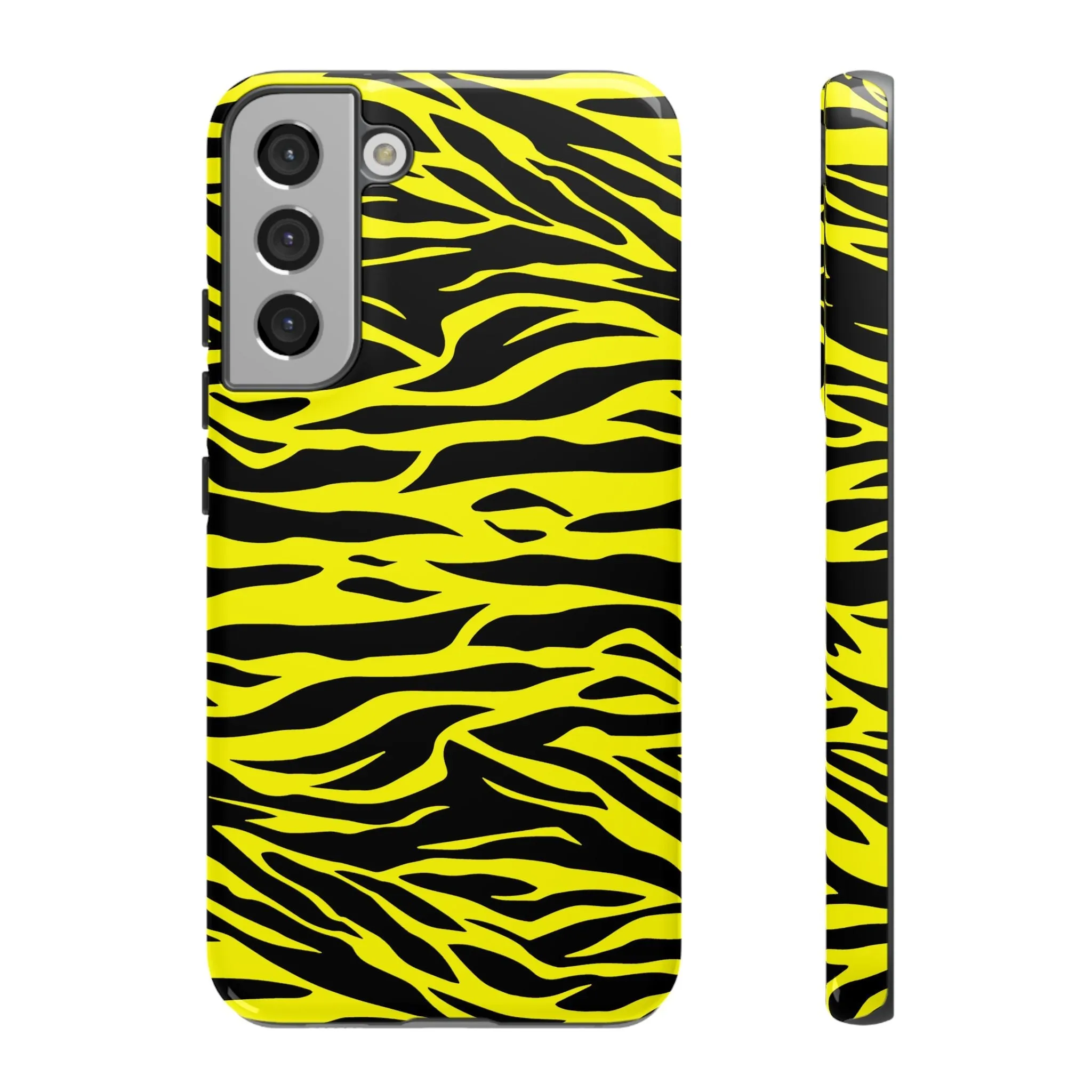 Yellow Cute Wild Tiger Print Pattern Tough Phone Case