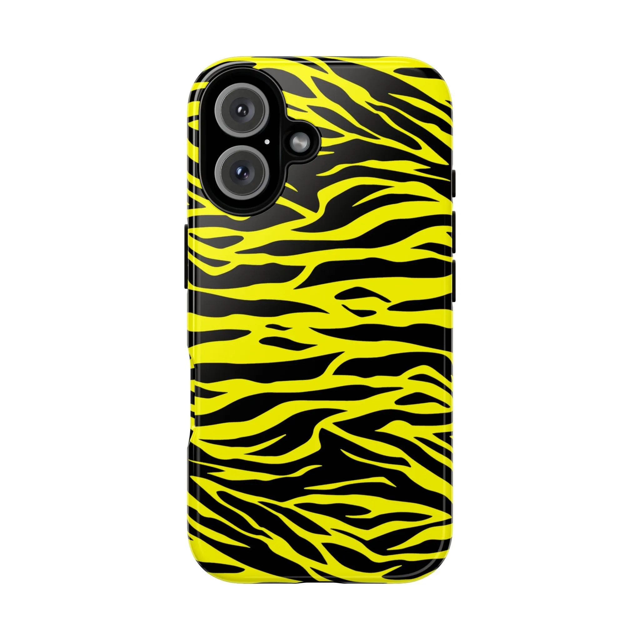 Yellow Cute Wild Tiger Print Pattern Tough Phone Case