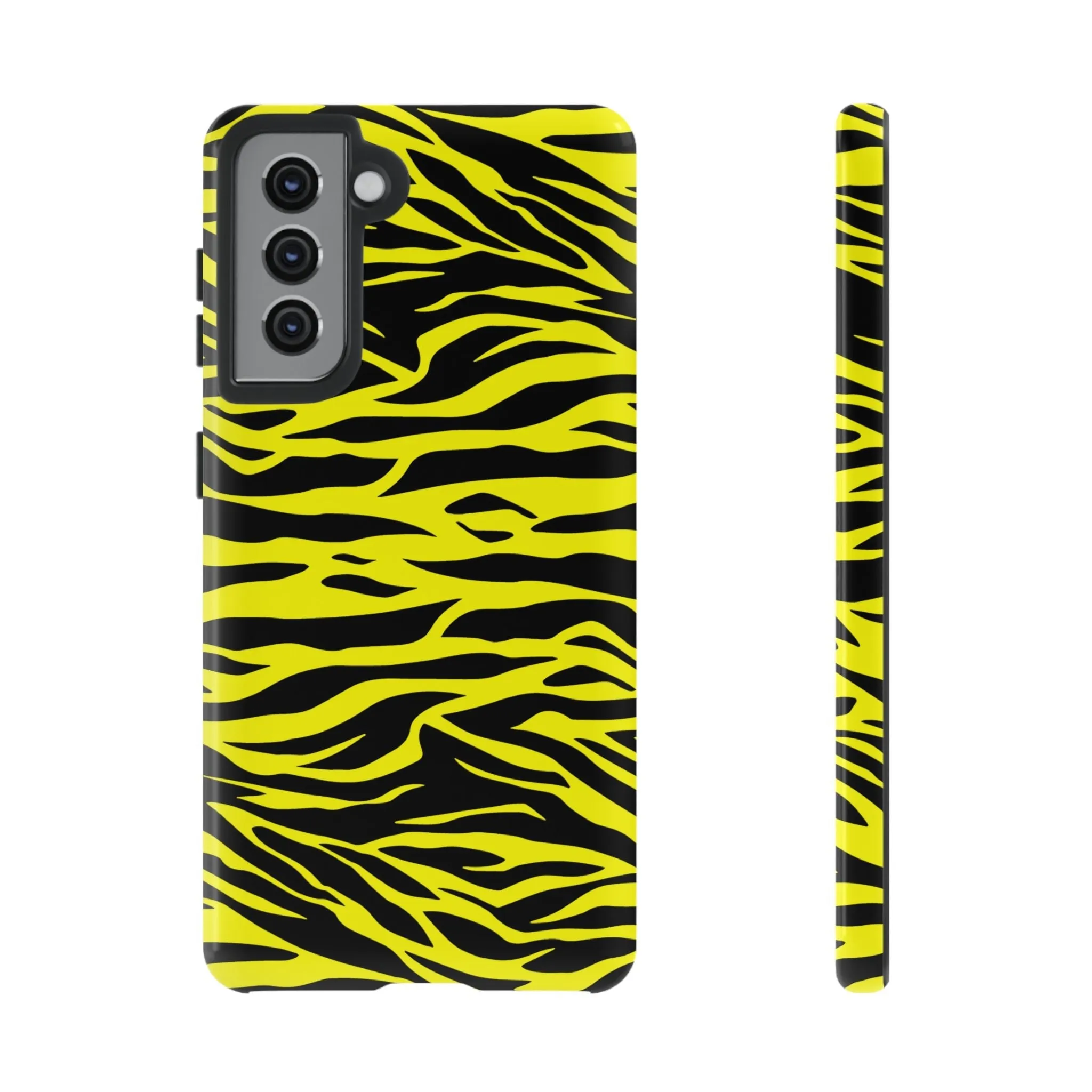 Yellow Cute Wild Tiger Print Pattern Tough Phone Case