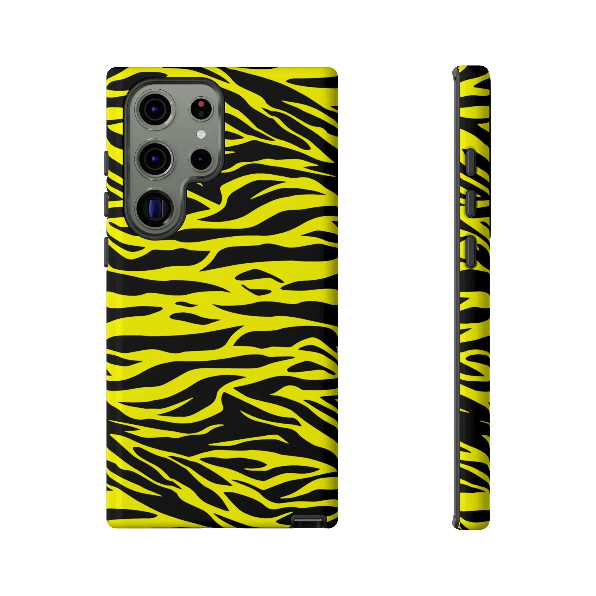 Yellow Cute Wild Tiger Print Pattern Tough Phone Case